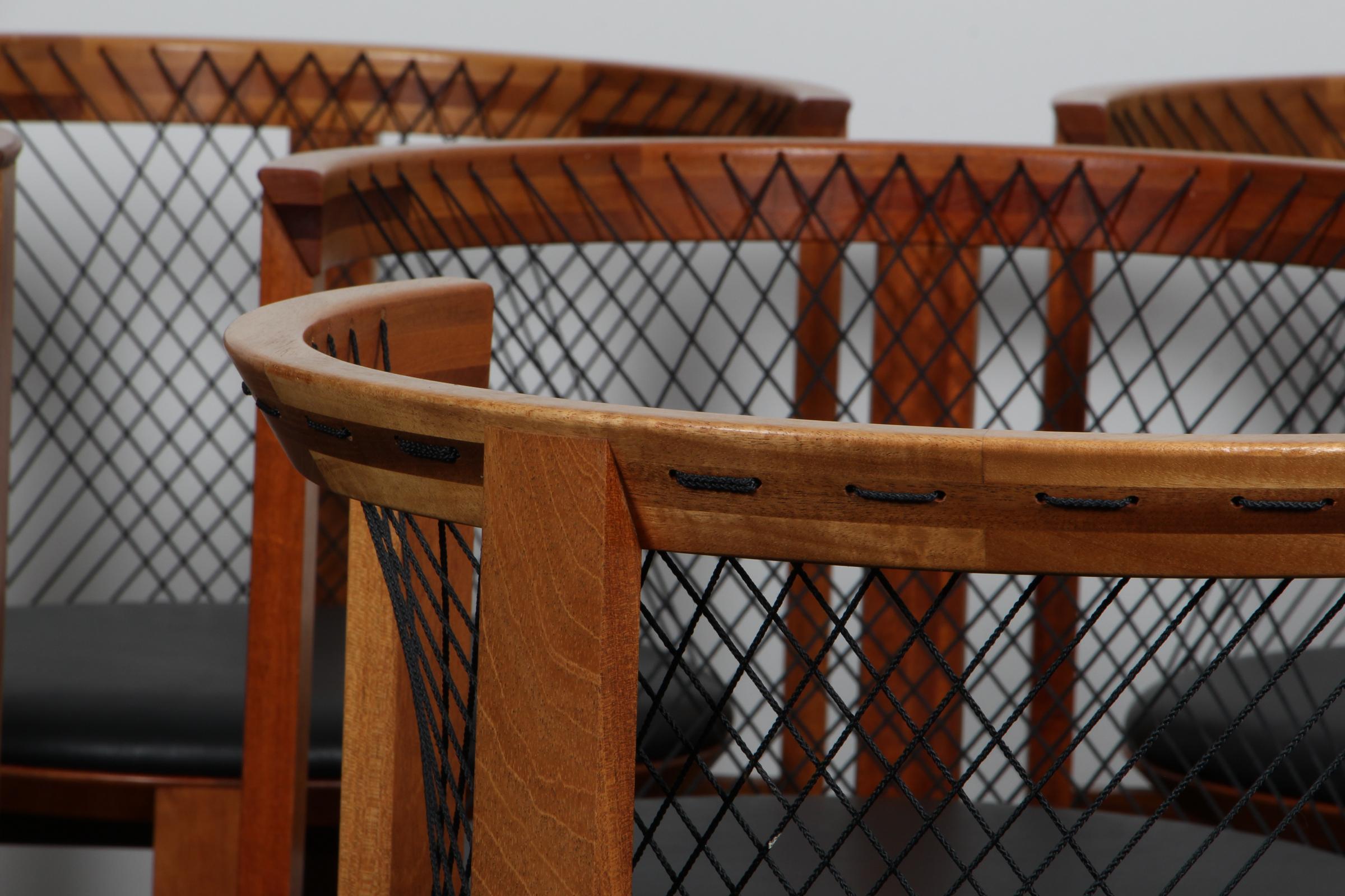 Juego de ocho sillas de cuerda Niels Jørgen Haugesen en venta 2