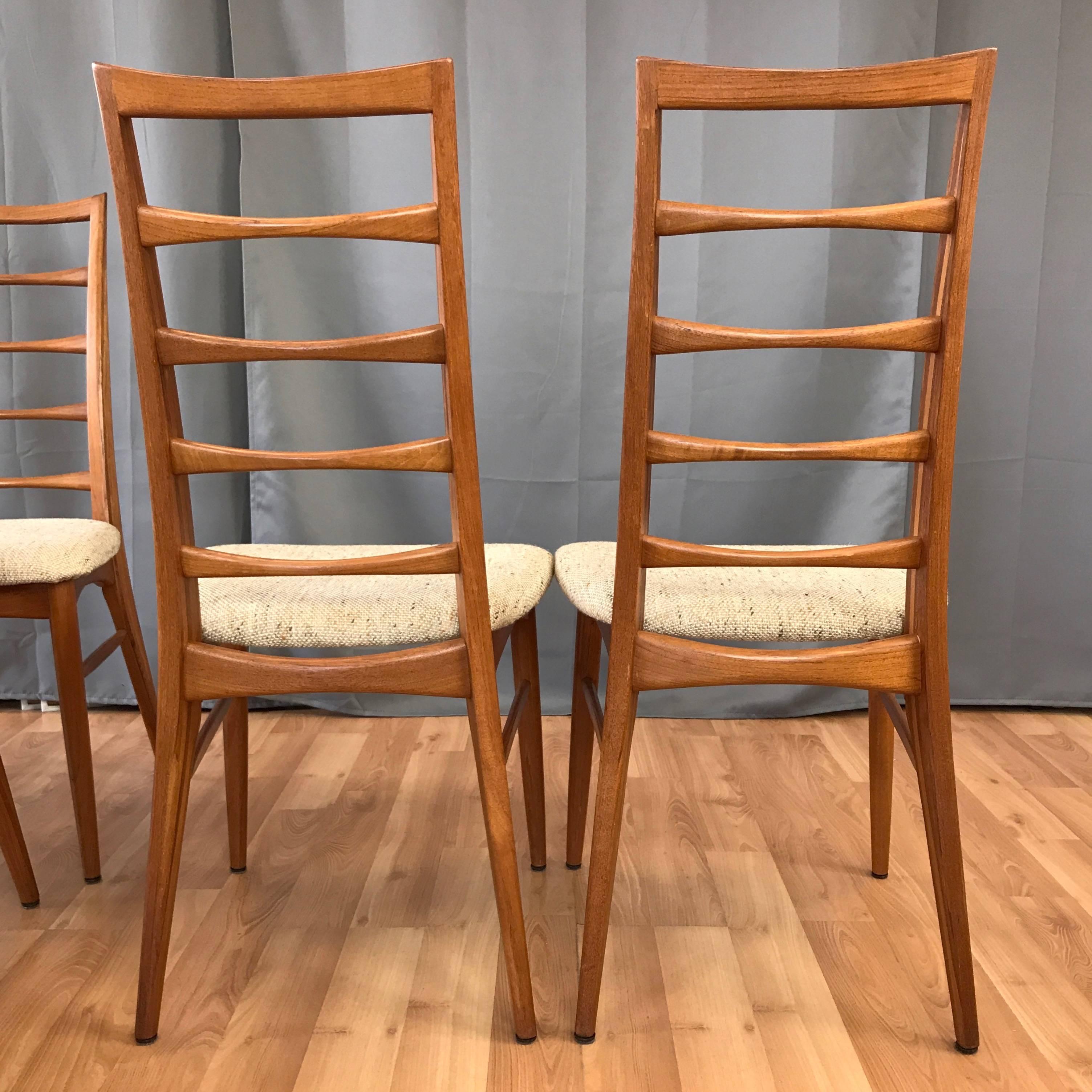 Mid-20th Century Set of Eight Niels Kofoed for Koefoeds Hornslet “Lis” Teak Dining Chairs