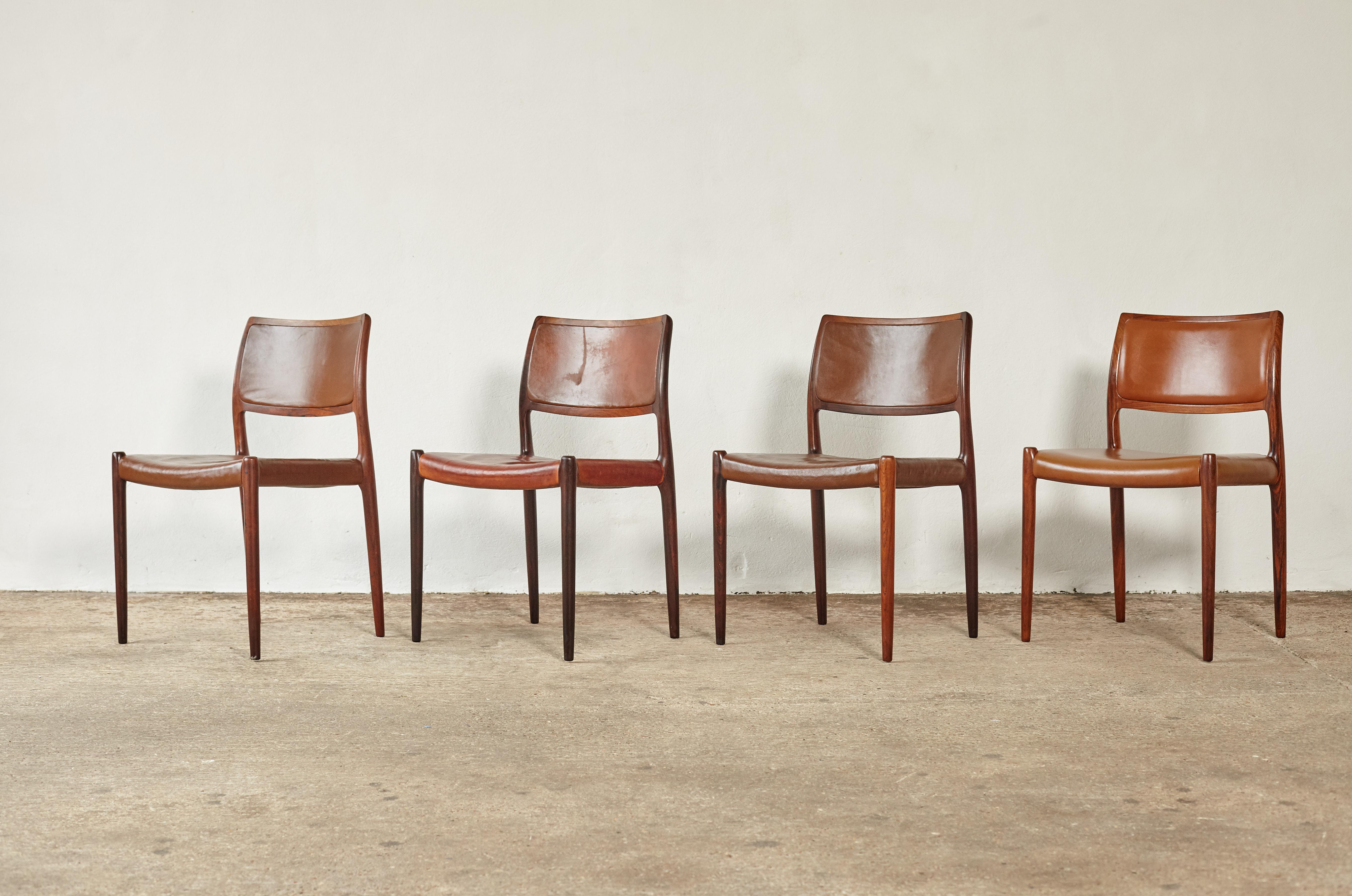 Set of Eight Niels O. Møller Model 80 Dining Chairs, JL Moller, Denmark, 1960s 5