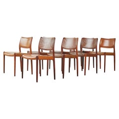 Set of Eight Niels O. Møller Model 80 Dining Chairs, JL Moller, Denmark, 1960s