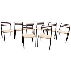 Set of Eight Niels O Moller Model 78 Dining Chairs, Denmark, 1960s