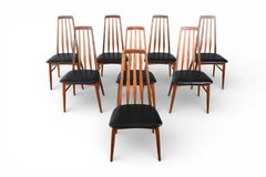 Set of Eight Nils Koefoed "Eva" Highback Dining Chairs in Teak