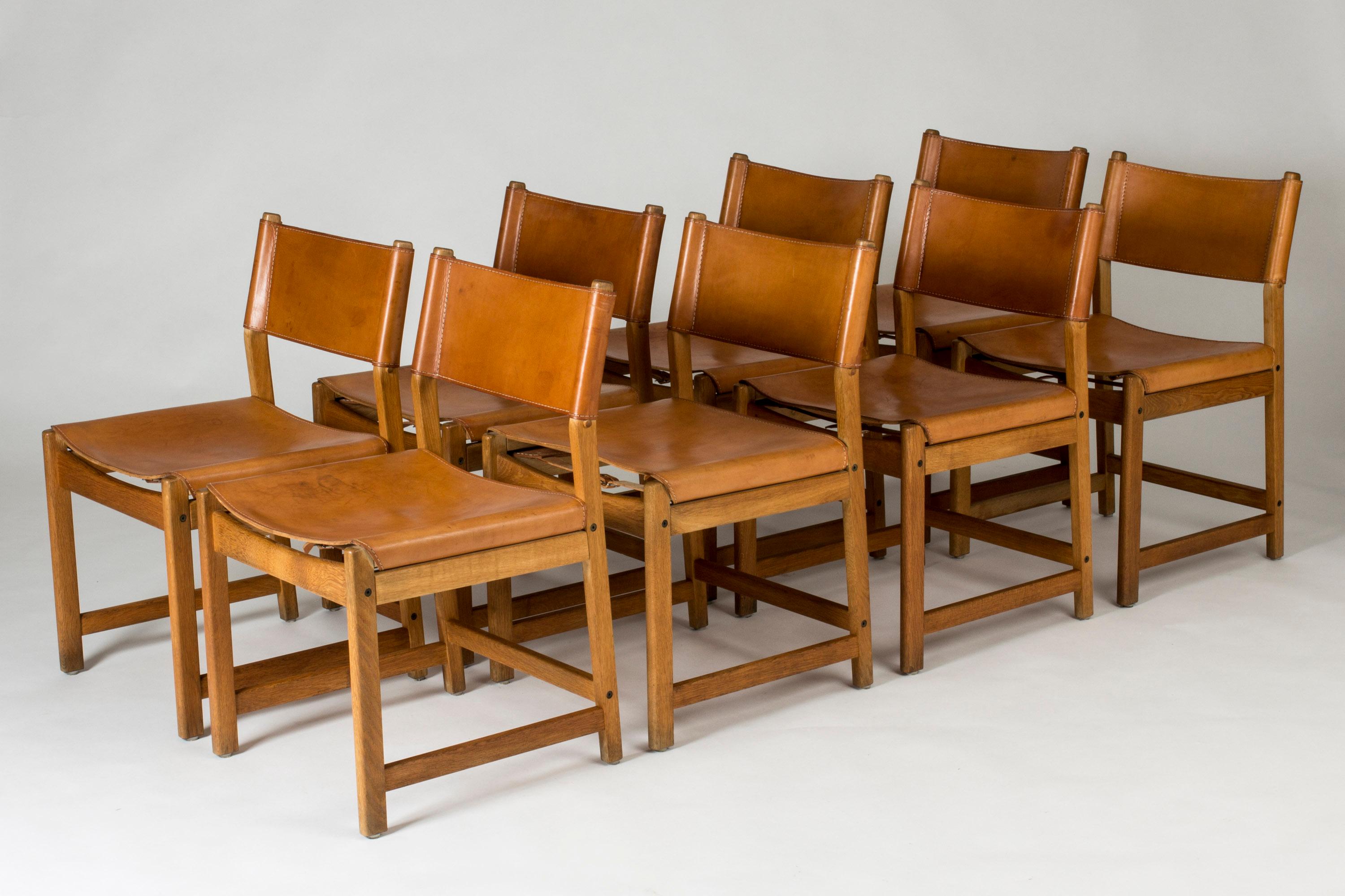 Scandinavian Modern Set of Eight Oak Dining Chairs by Kurt Østervig for Sibast, Denmark, 1960s