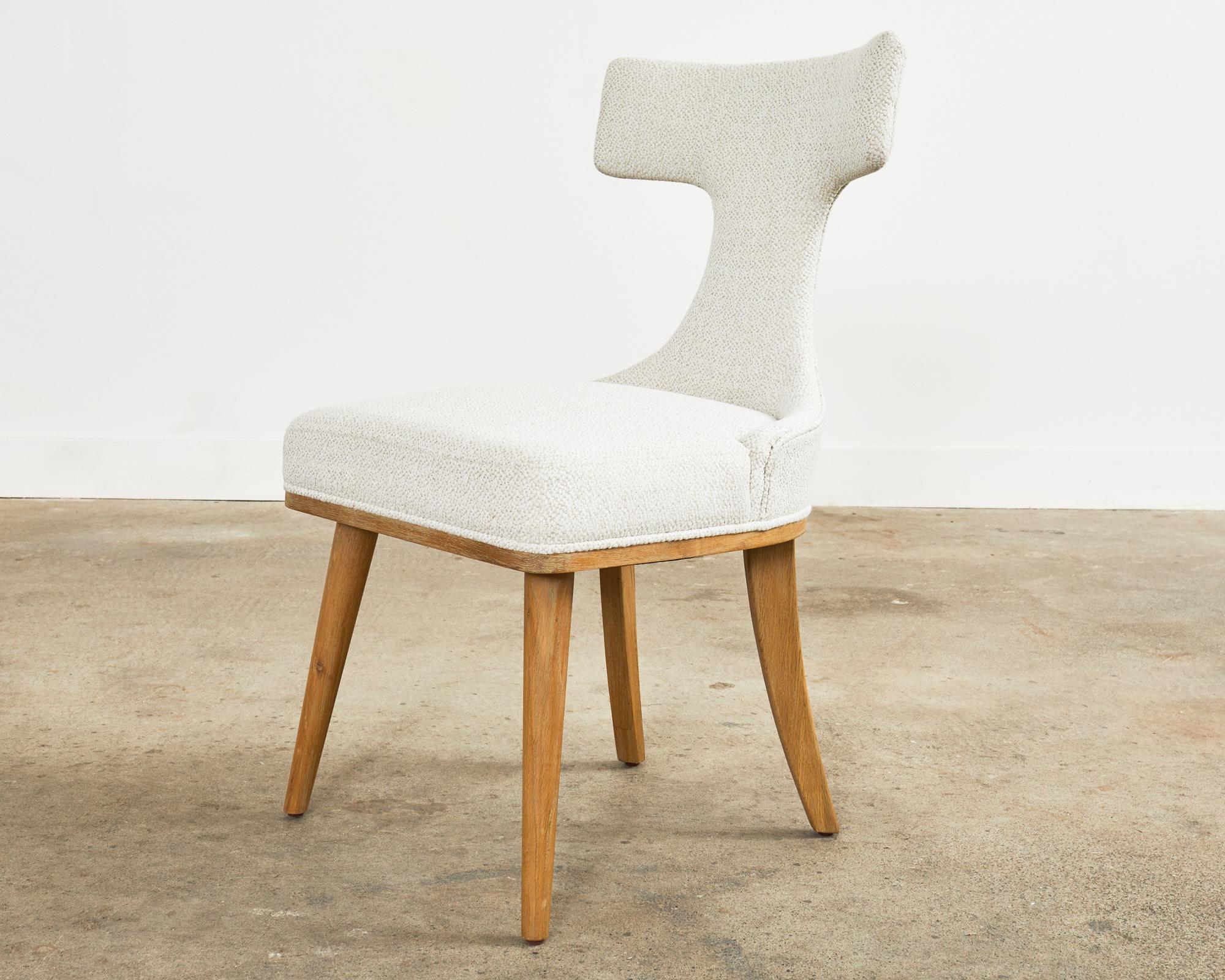 Set of Ten Oak Klismos Style Dining Chairs by Uttermost For Sale at 1stDibs