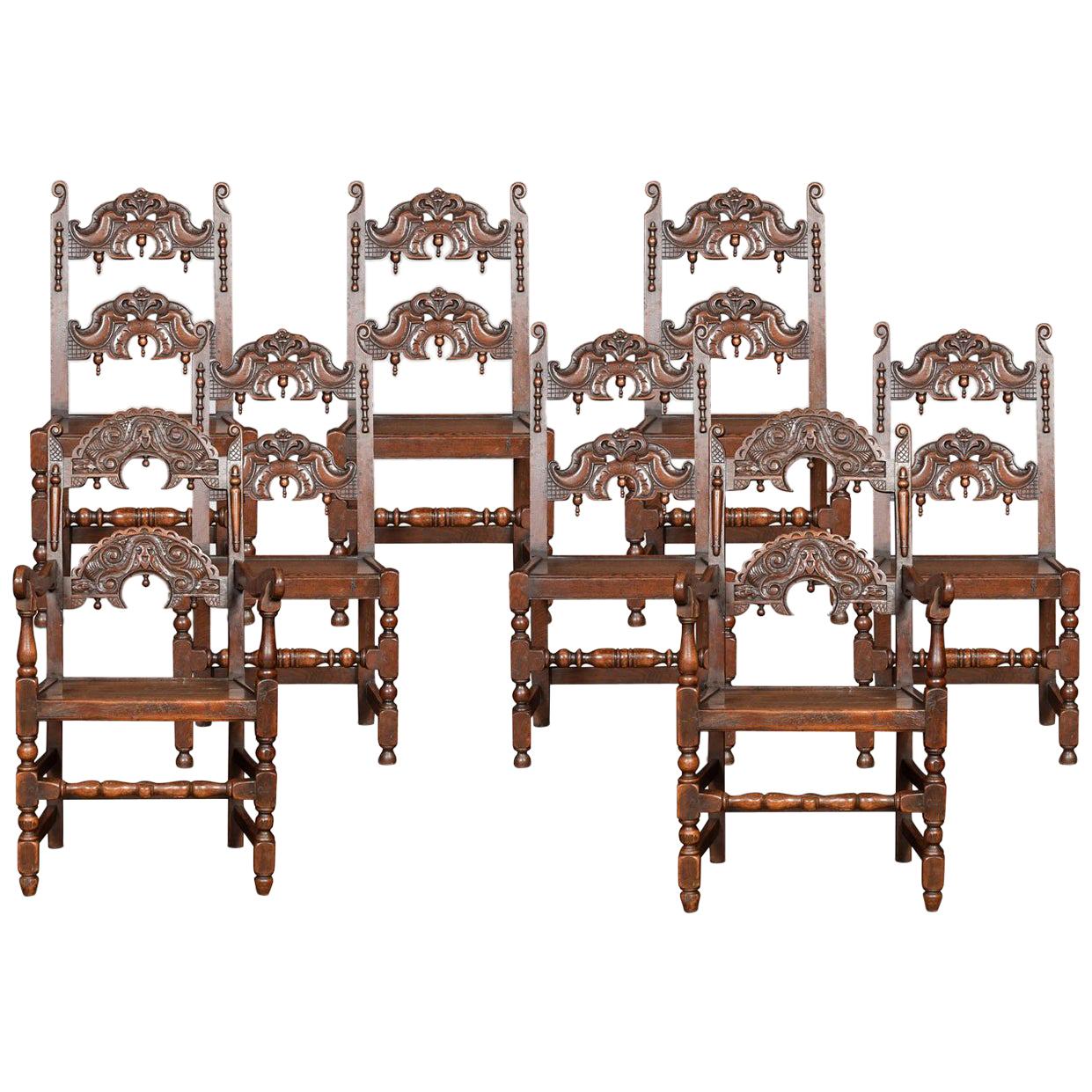 Set of Eight Oak Yorkshire Dining Chairs