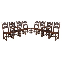 Ensemble de huit chaises de salle à manger Oak en chêne