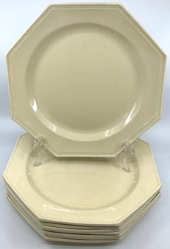 Set of Eight Octagonal Creamware Plates