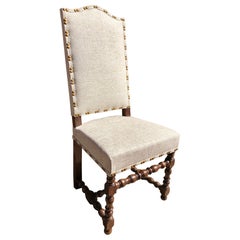 Set of Eight Off White Louis XIV Style French Provincial Dining Chairs
