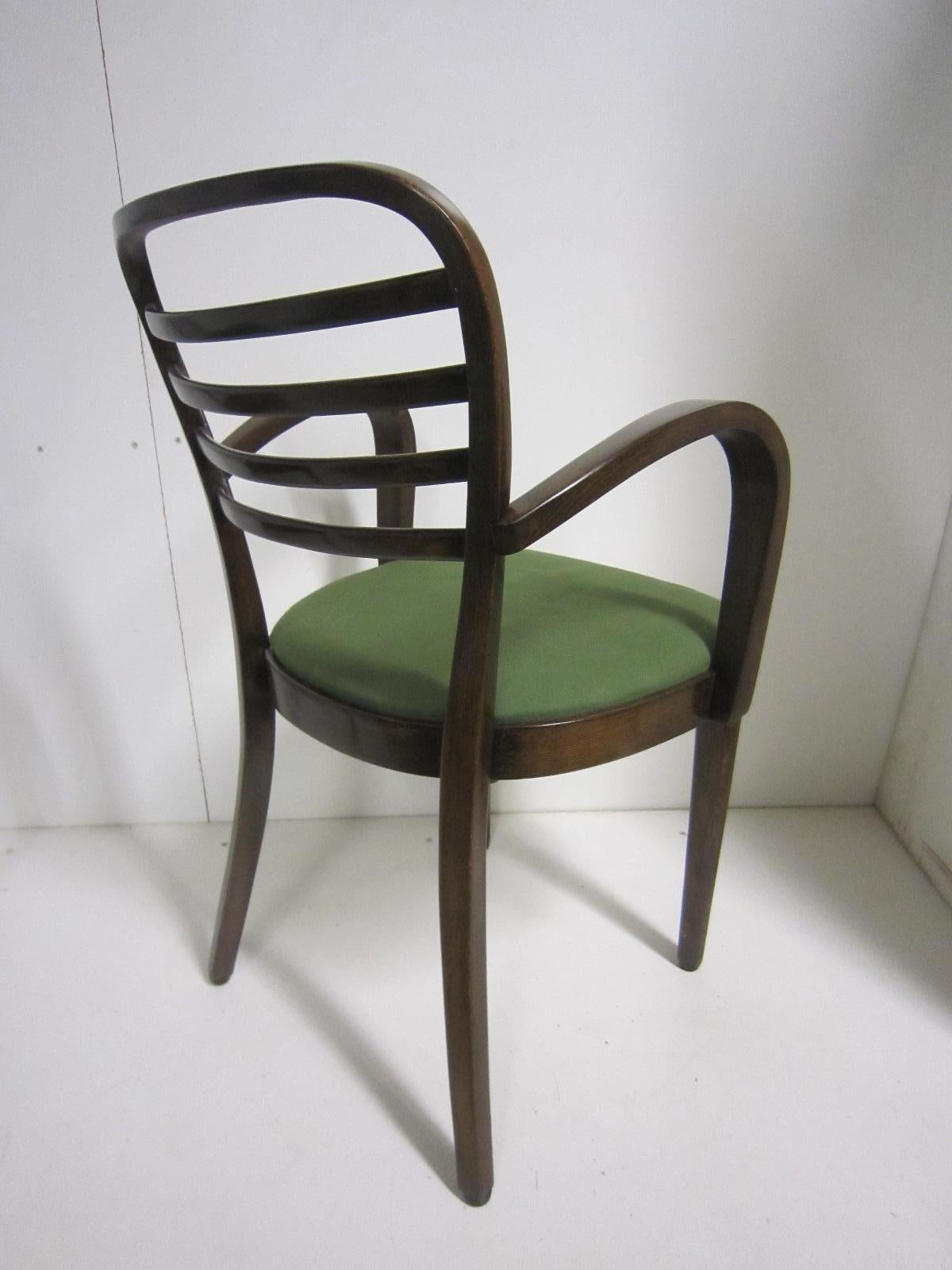 Set of Eight Original Josef Frank Bentwood Chairs, Six Sides and Two Arms 7