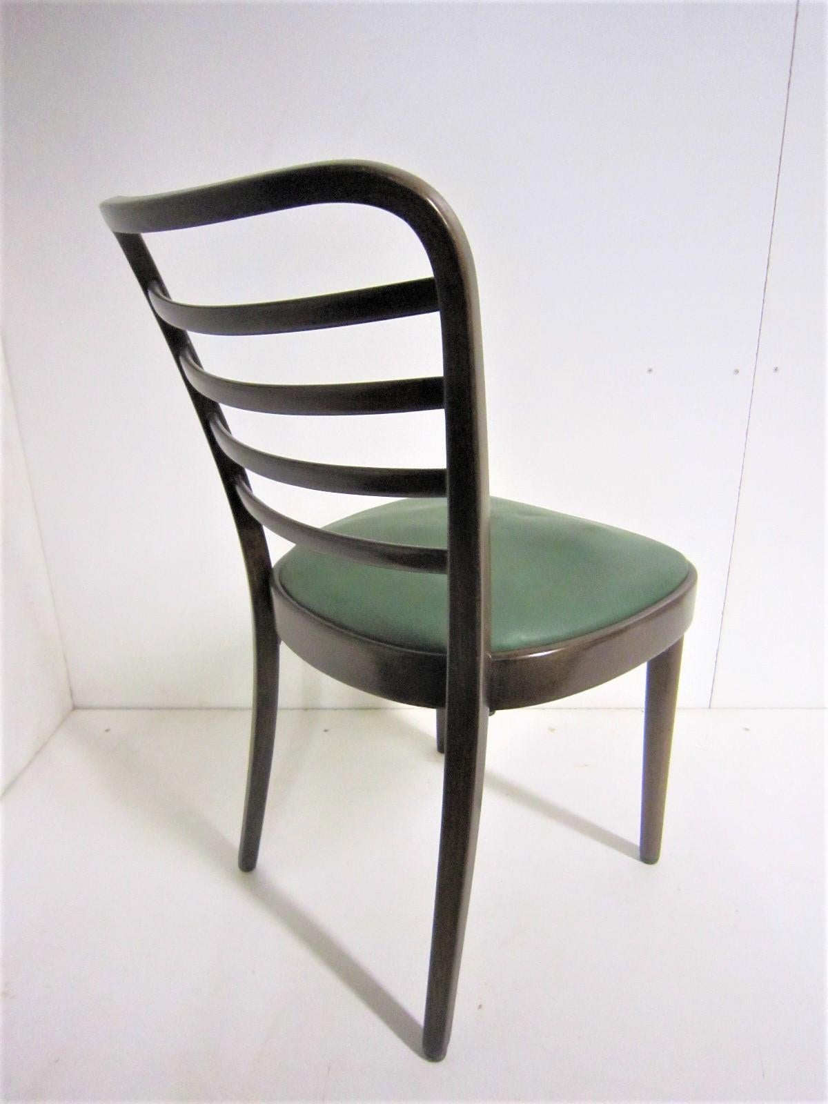 Set of Eight Original Josef Frank Bentwood Chairs, Six Sides and Two Arms In Good Condition In New York City, NY