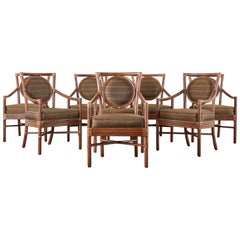 Used Set of Eight Orlando Diaz-Azcuy for McGuire Salon Chairs