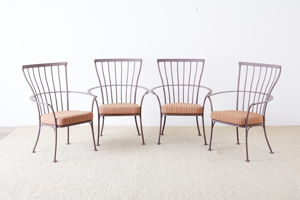 Modern Set of Eight O.W. Lee Patio Garden Dining Chairs
