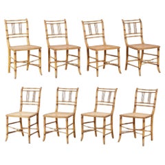Set of Eight Painted Regency 'Bamboo' Chairs