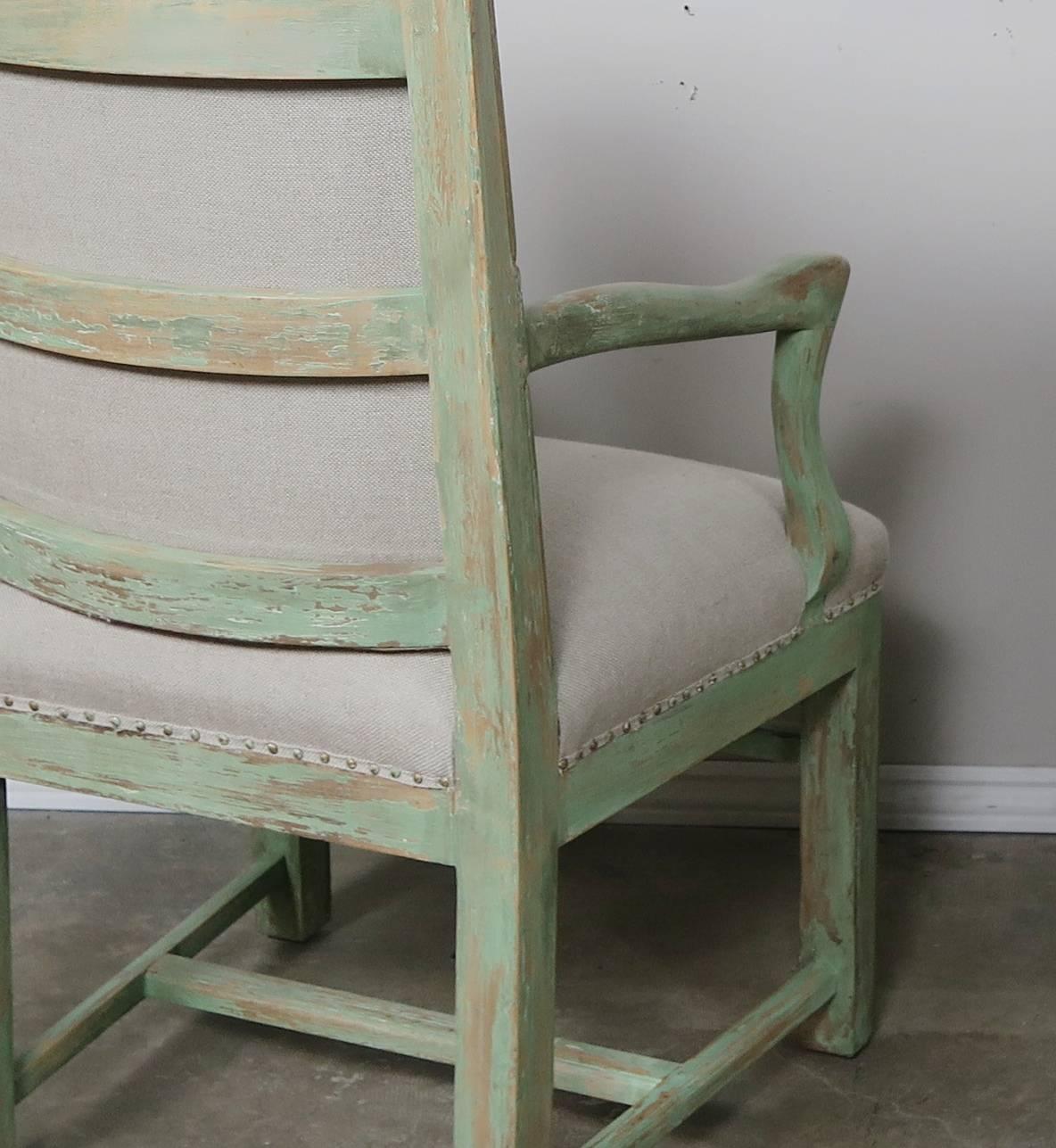 Set of Eight Painted Swedish Dining Chairs 3