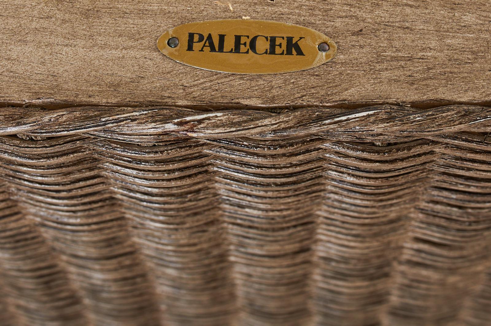 Set of Eight Palecek Organic Modern Rattan Wicker Dining Chairs 7
