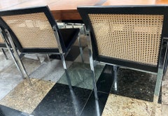 Set of Eight Paul McCobb for Lane Cane-Back Dining Chairs in Rosewood & Chrome