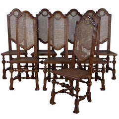 Set of Eight Pine Dining Chairs
