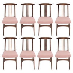 Set of Eight Pink Boucle Chairs, by Zielinski, Europe, 1960s