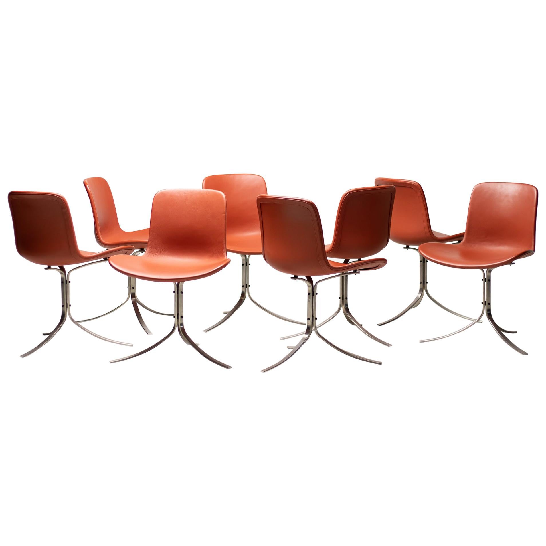 Set of Eight PK9 Chairs by Poul Kjaerholm for Fritz Hansen