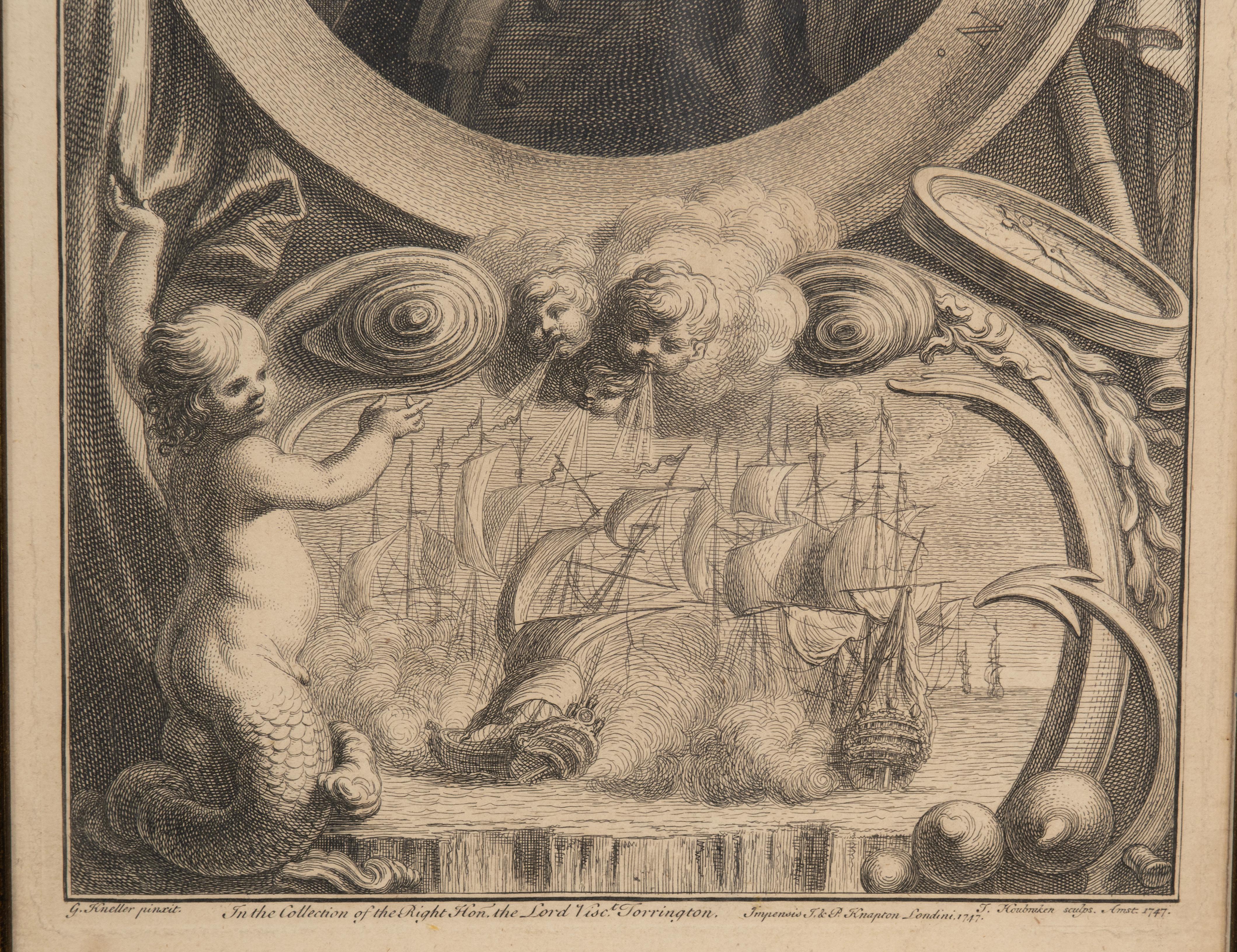 Ensemble de huit gravures de portraits d'après Kneller. en vente 3