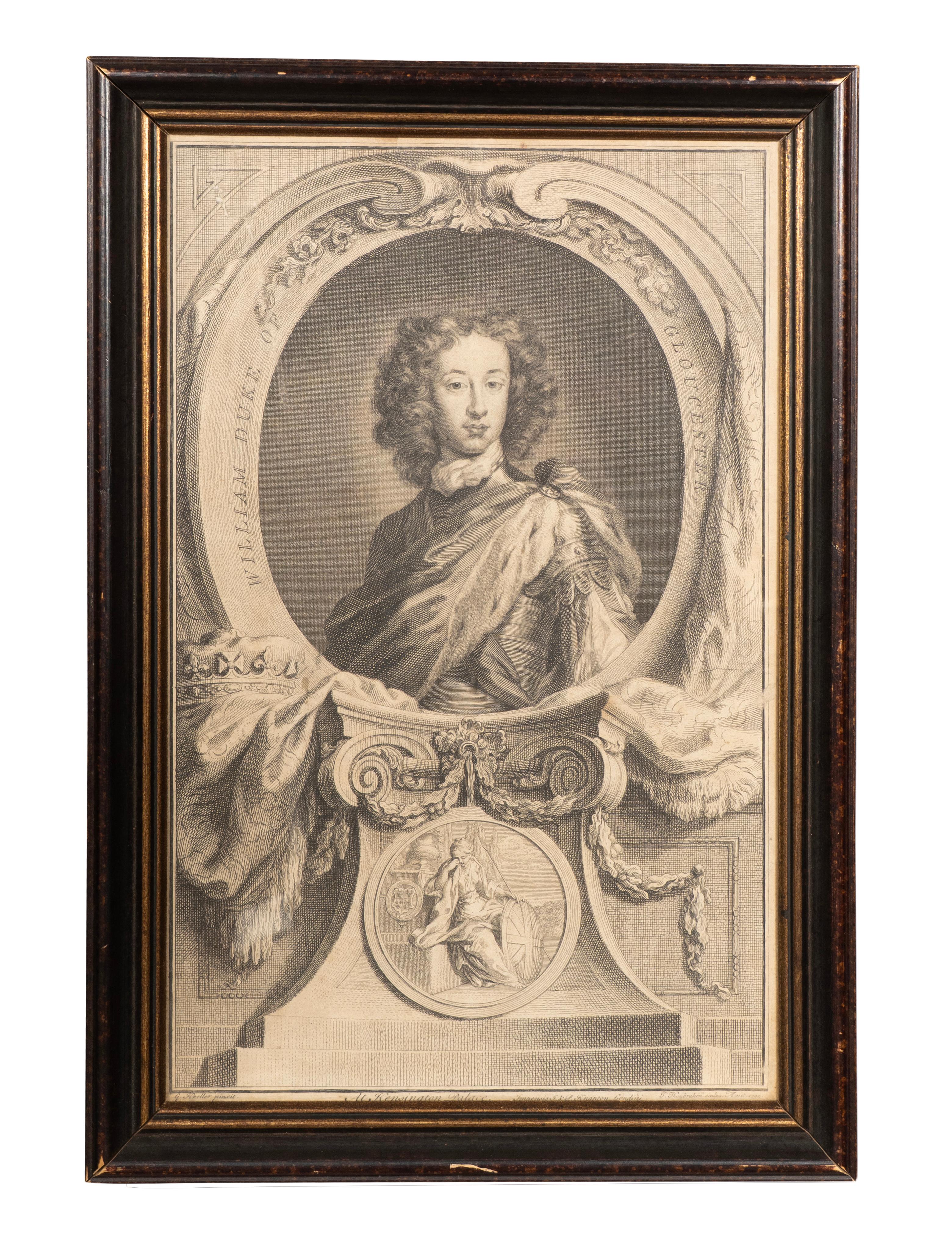Ensemble de huit gravures de portraits d'après Kneller. Bon état - En vente à Essex, MA