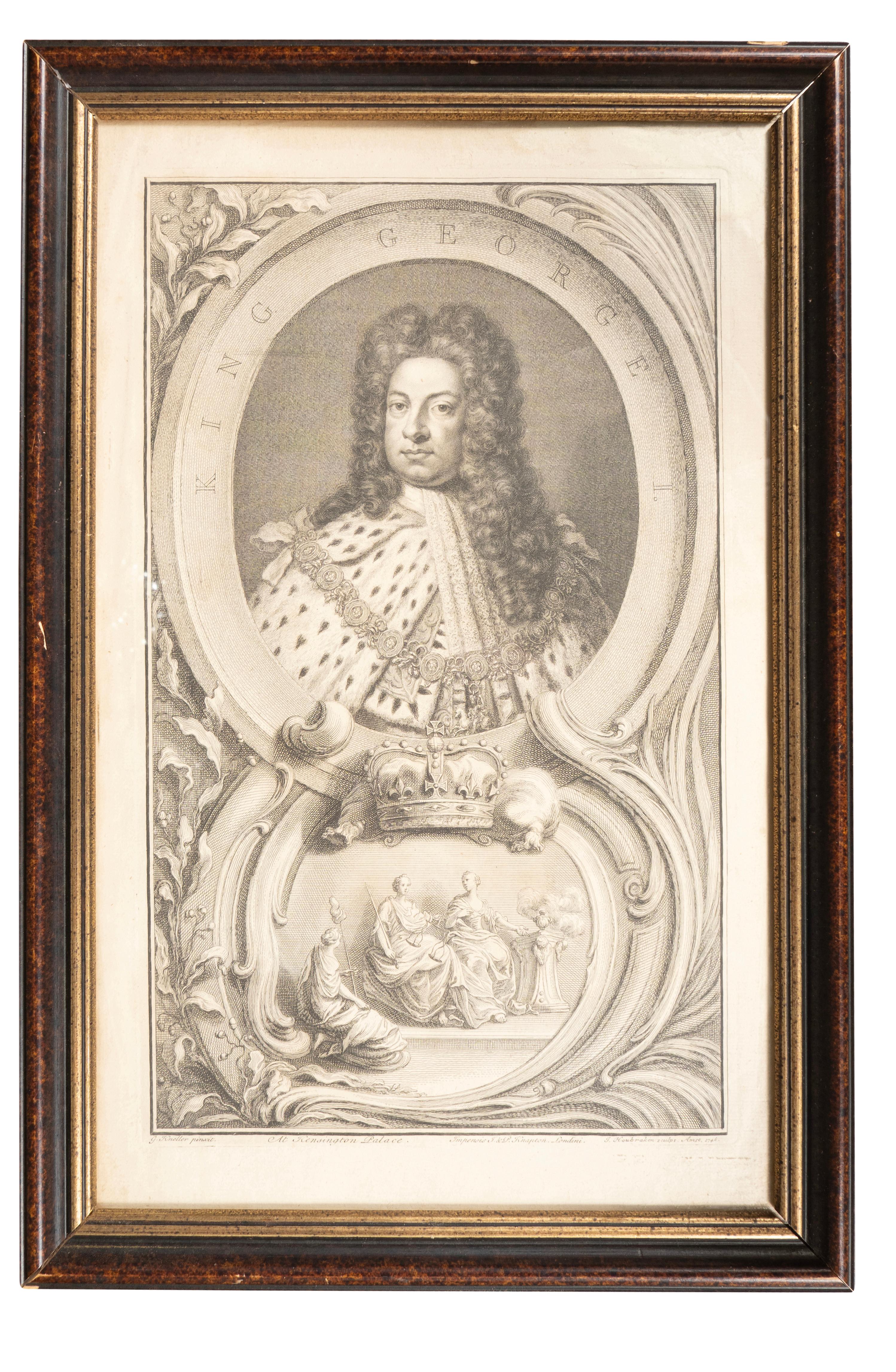 Ensemble de huit gravures de portraits d'après Kneller. en vente 1