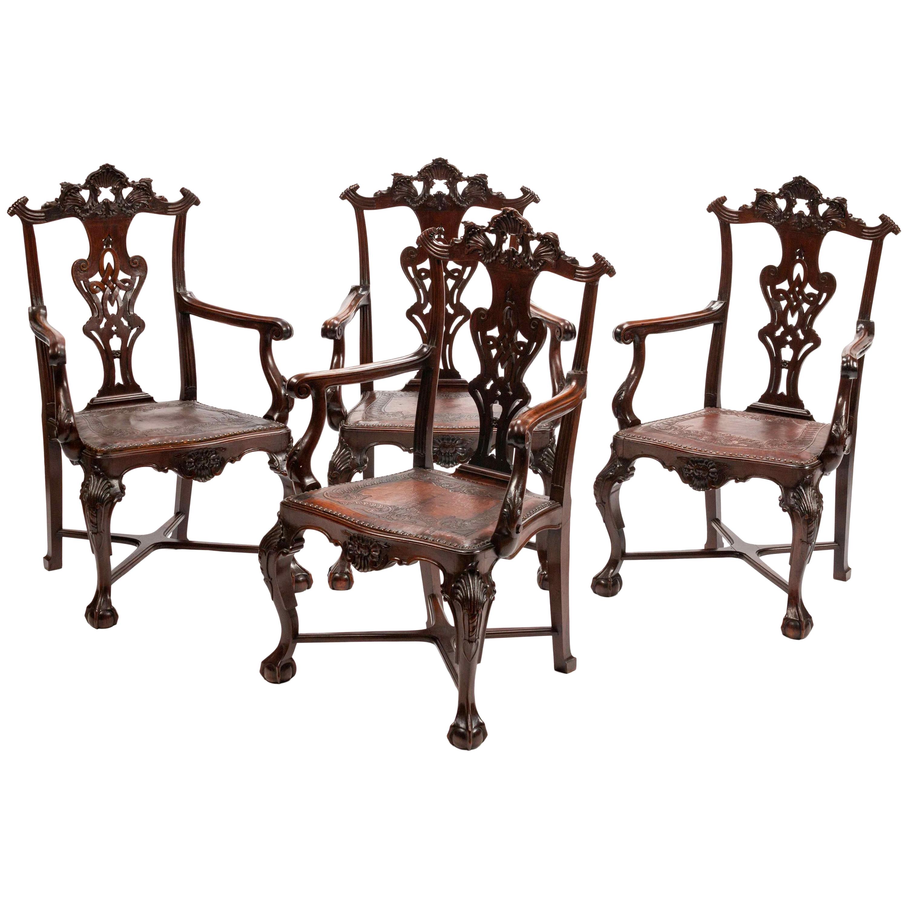 Set of Eight Portuguese Armchairs For Sale