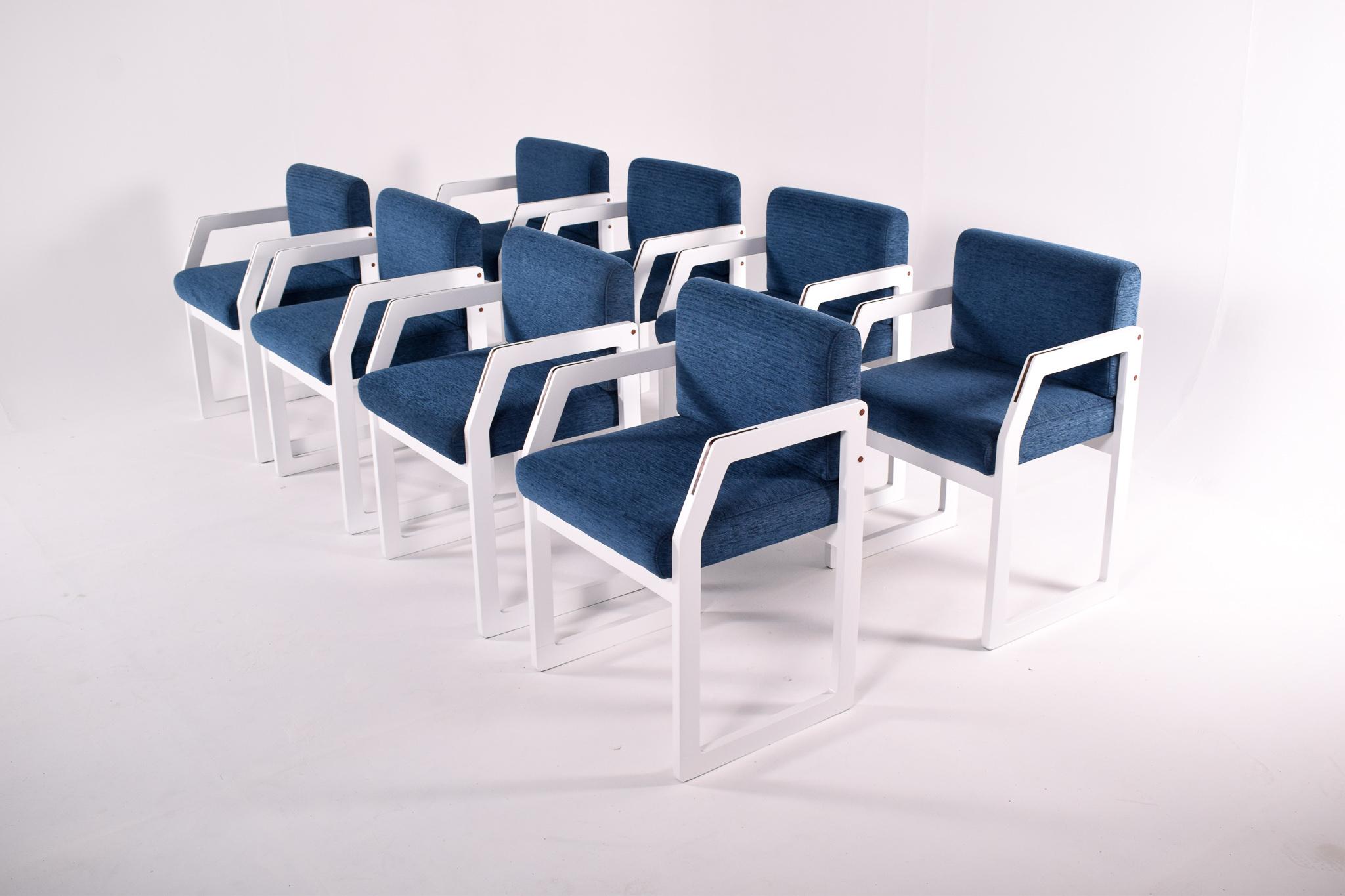 Portugais Ensemble de huit chaises de salle à manger modernes portugaises par América Móvel en vente