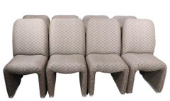 Set of Eight Postmodern All Upholstered Dining Chairs after Baughman c 1970/1980