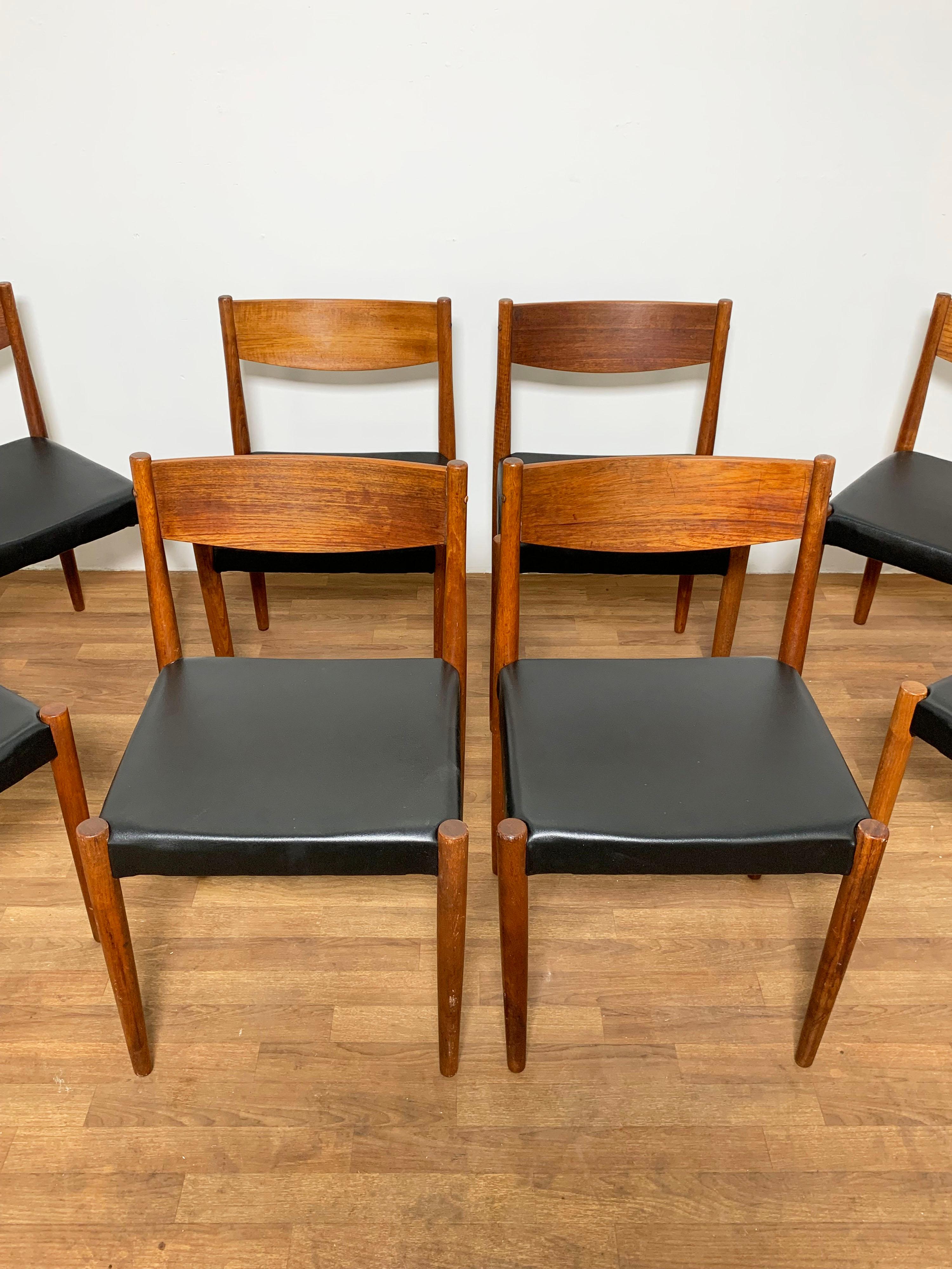 Mid-Century Modern Set of Eight Poul Volther for Frem Rojle Danish Teak Dining Chairs, circa 1960s