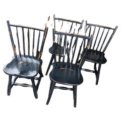 Set of Eight Primitive Style Dining Chairs by Hunt Handcrafted Adirondack C1955