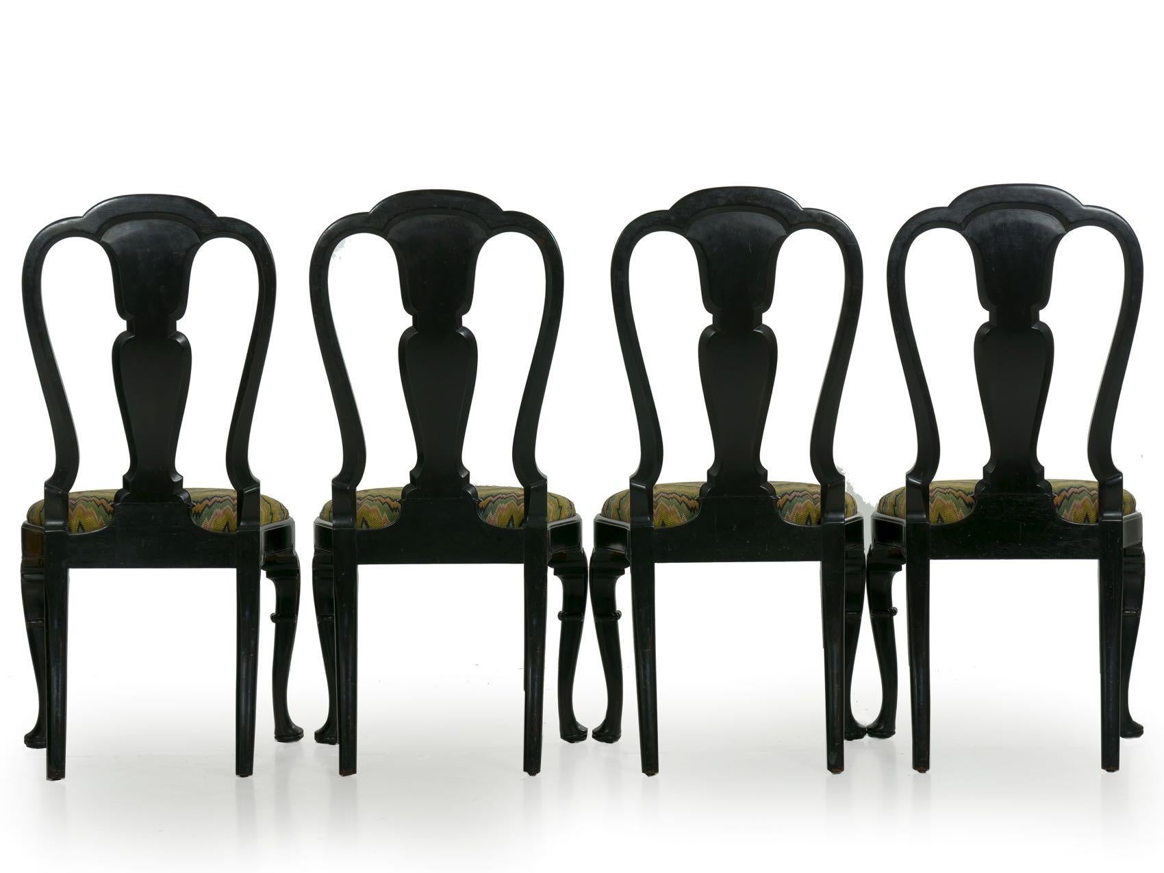 black queen anne dining chairs