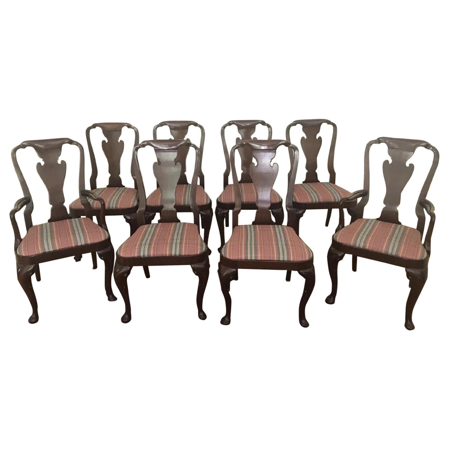 Set of Eight Queen Anne Style Chairs