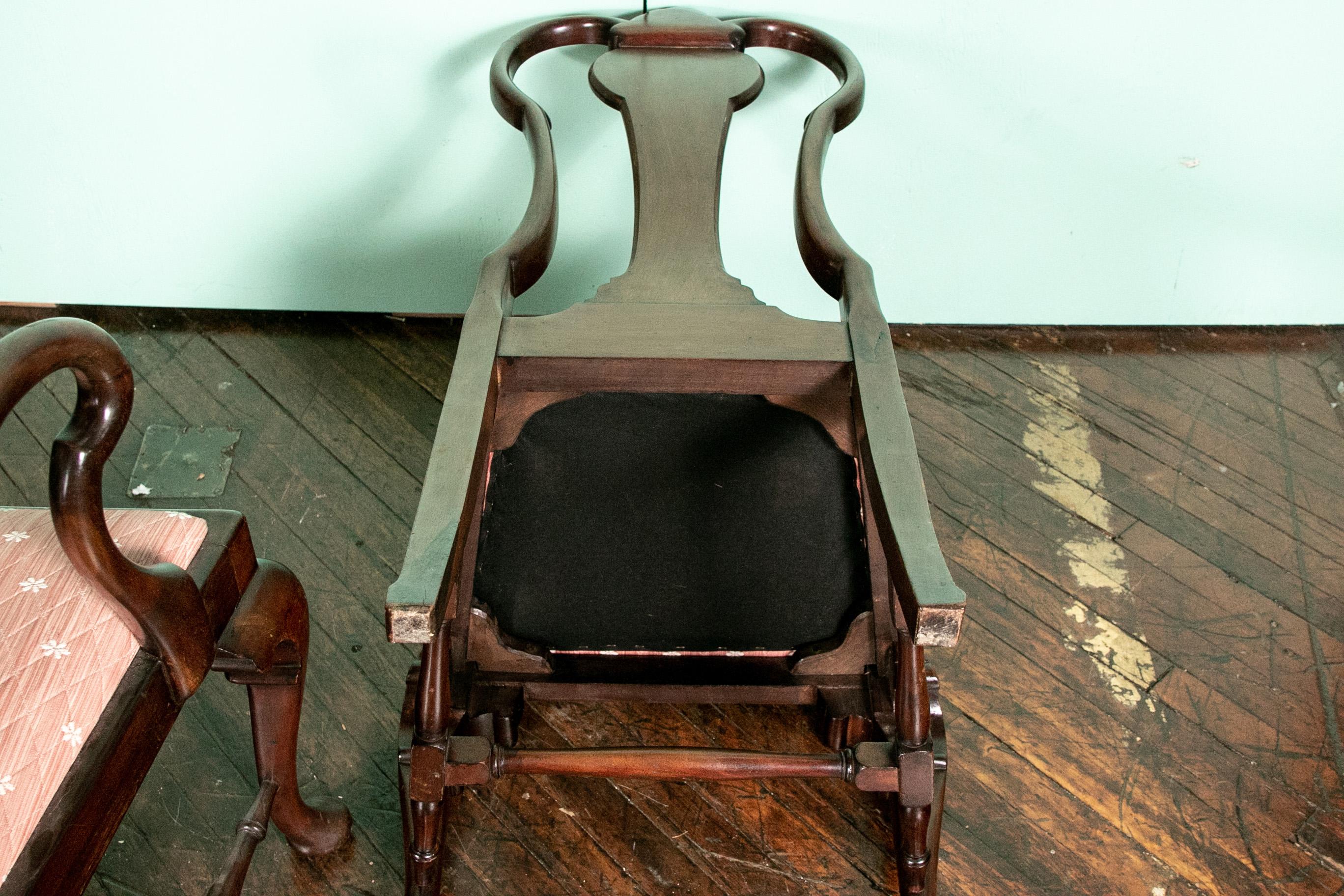 Set of Eight Queen Anne Style Cuban Mahogany Dining Chairs 4