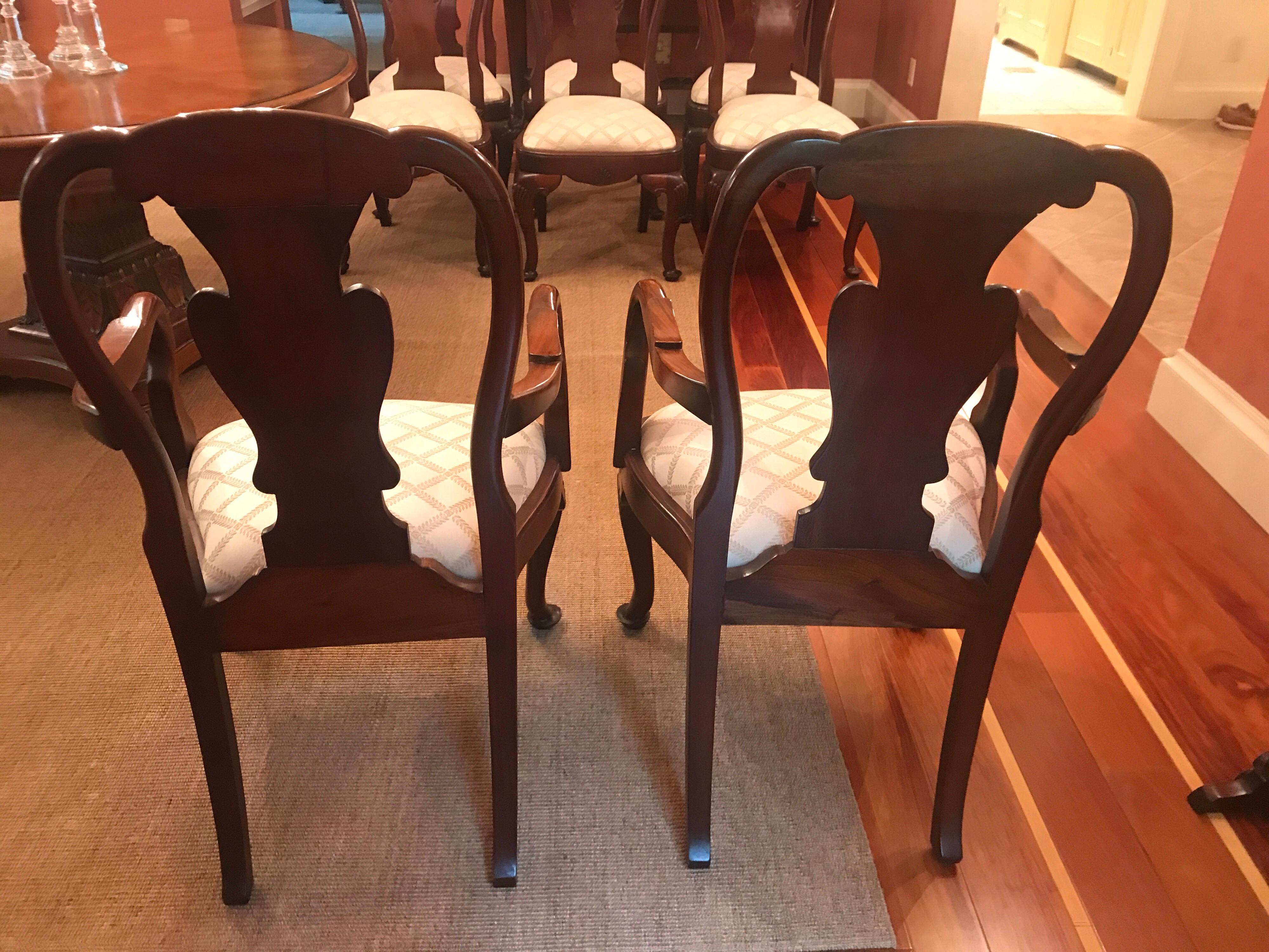 Set of Eight Queen Anne Style Dining Chairs 6