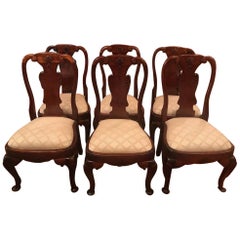 Set of Eight Queen Anne Style Dining Chairs