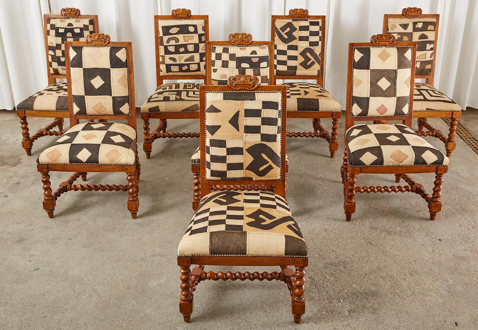 American Set of Eight Ralph Lauren Barley Twist Dining Chairs