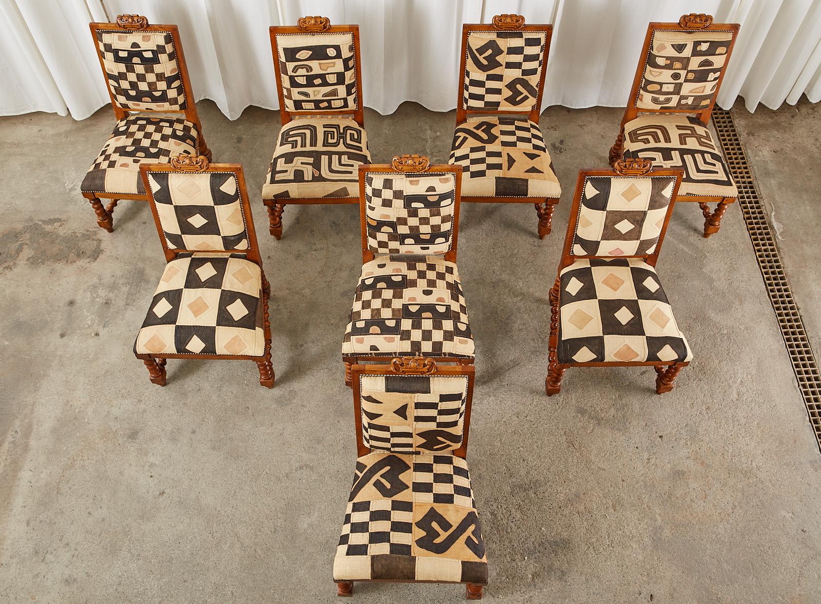 Hand-Crafted Set of Eight Ralph Lauren Barley Twist Dining Chairs