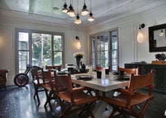 Set of Eight Ralph Lauren Hollywood Modern Leather Directors Chairs