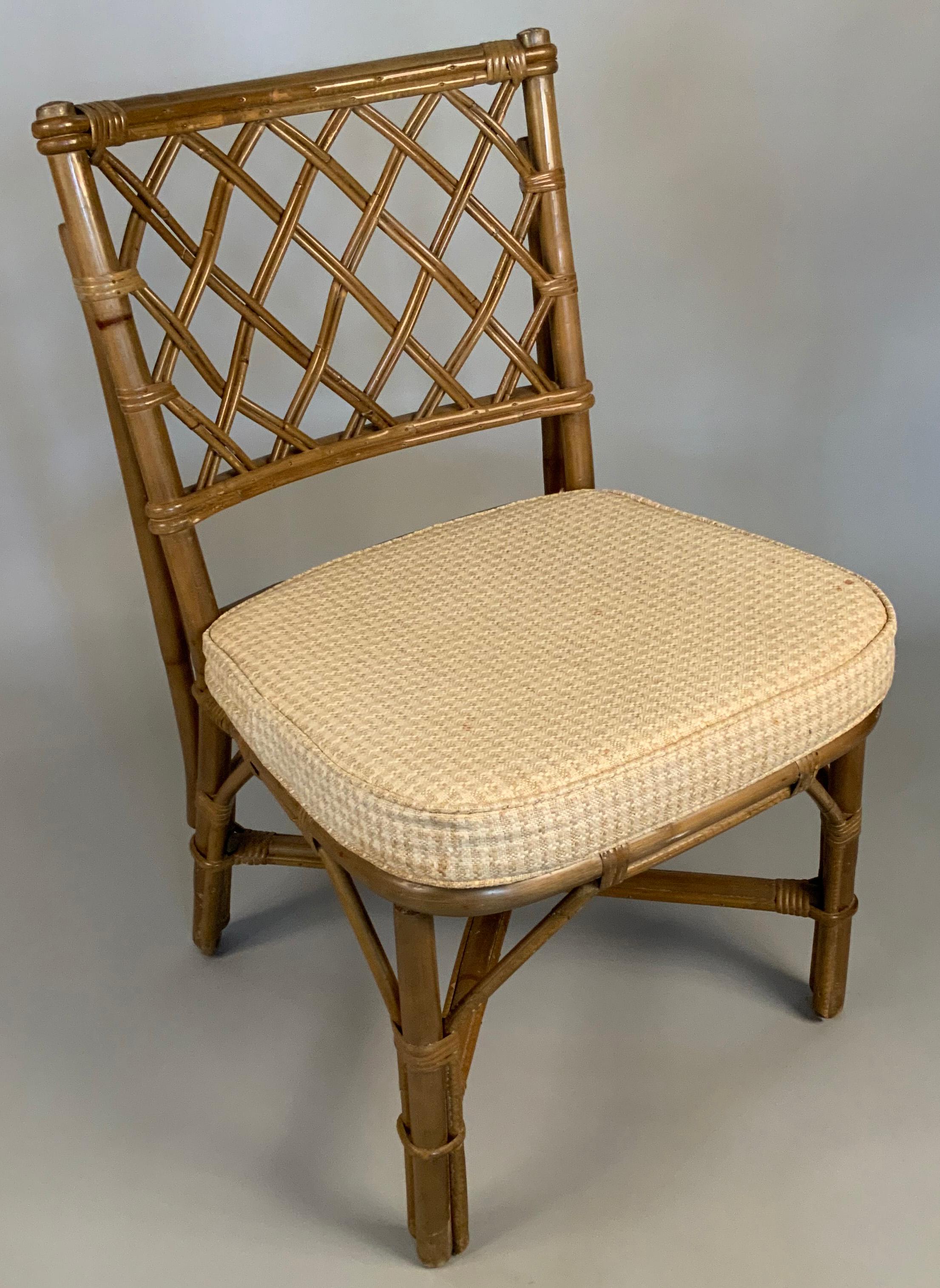 American Set of Eight Rattan Dining Chairs by Ficks Reed
