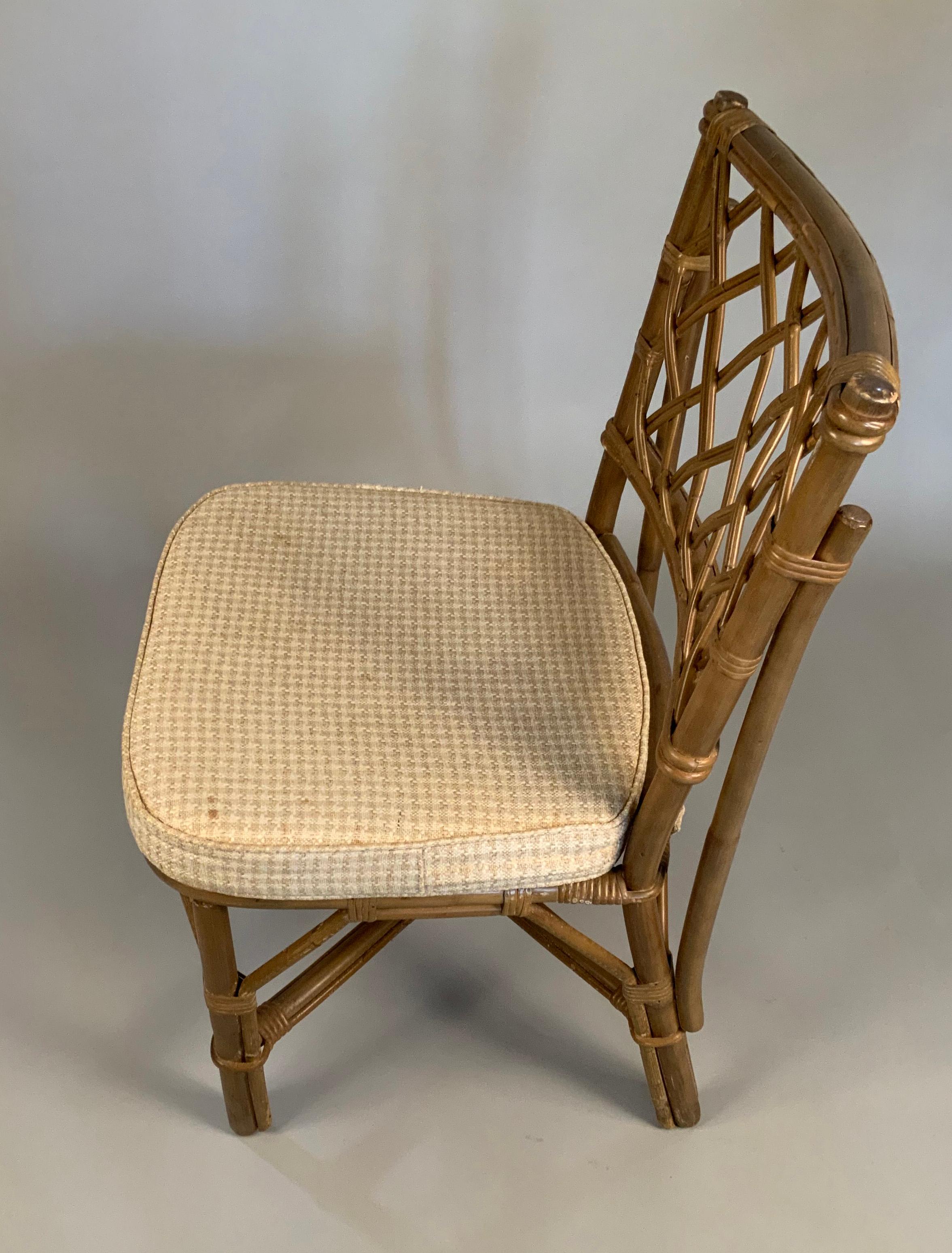 Set of Eight Rattan Dining Chairs by Ficks Reed 1