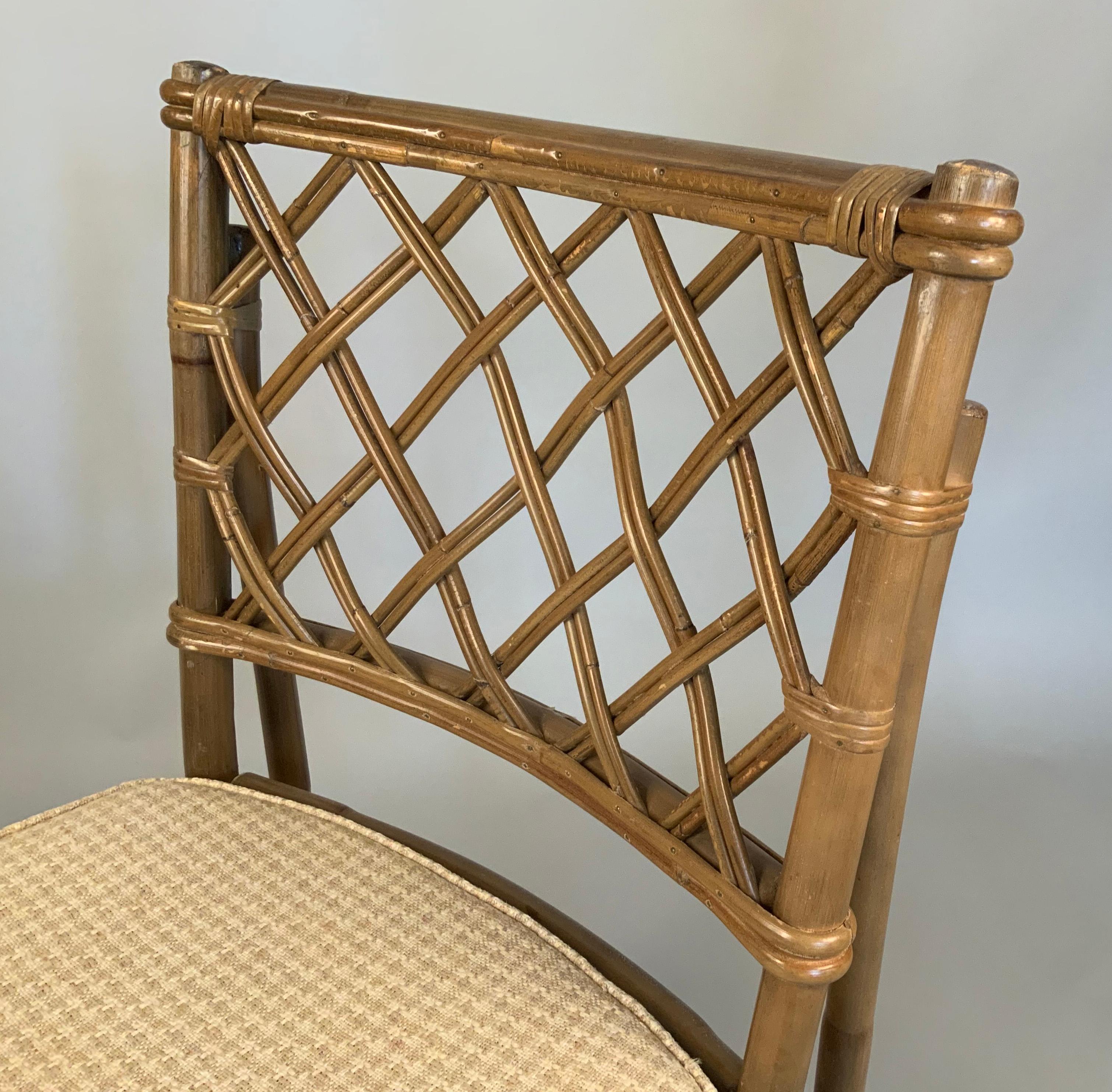 Set of Eight Rattan Dining Chairs by Ficks Reed 2