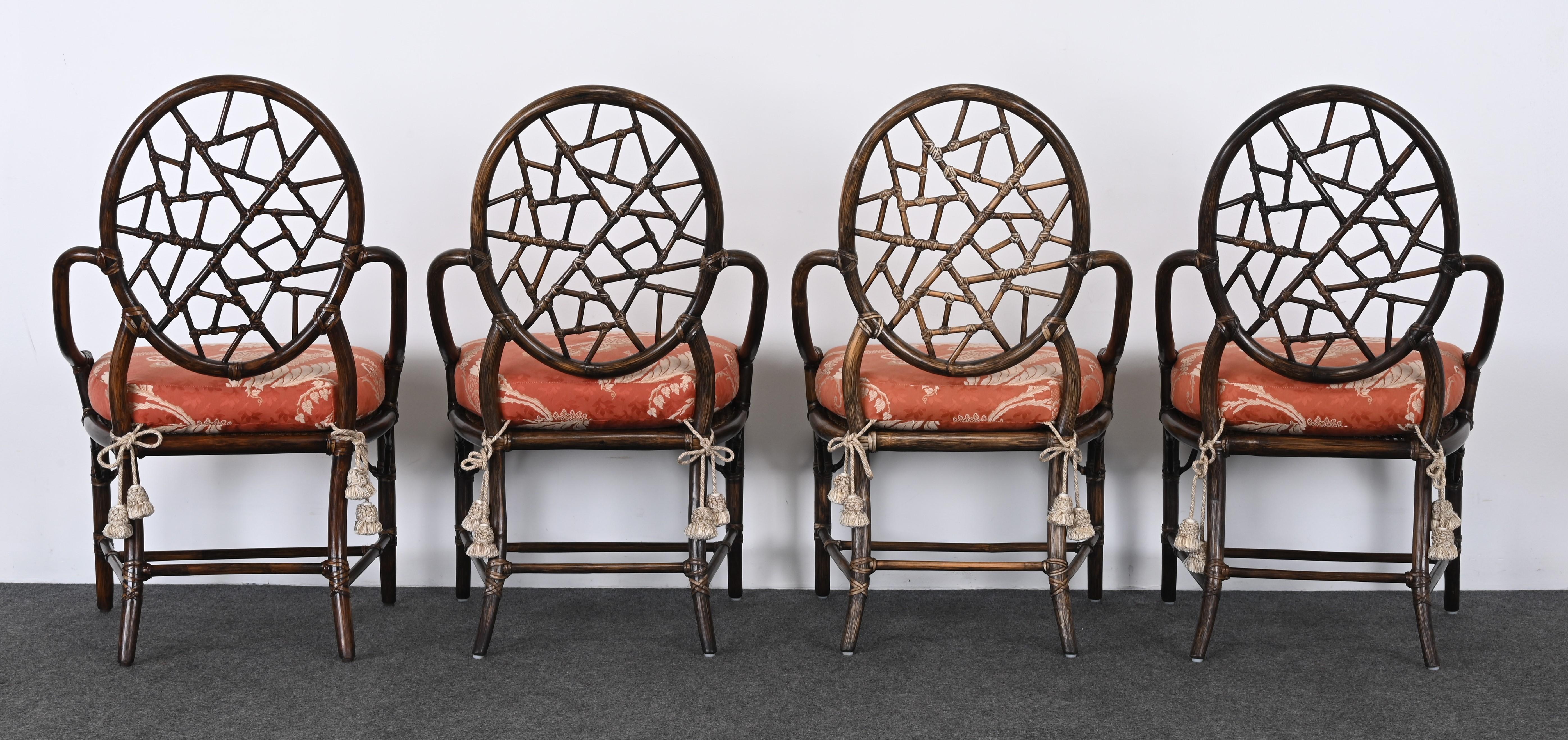 Set of Eight Rattan Dining Chairs by McGuire, 1980s 4