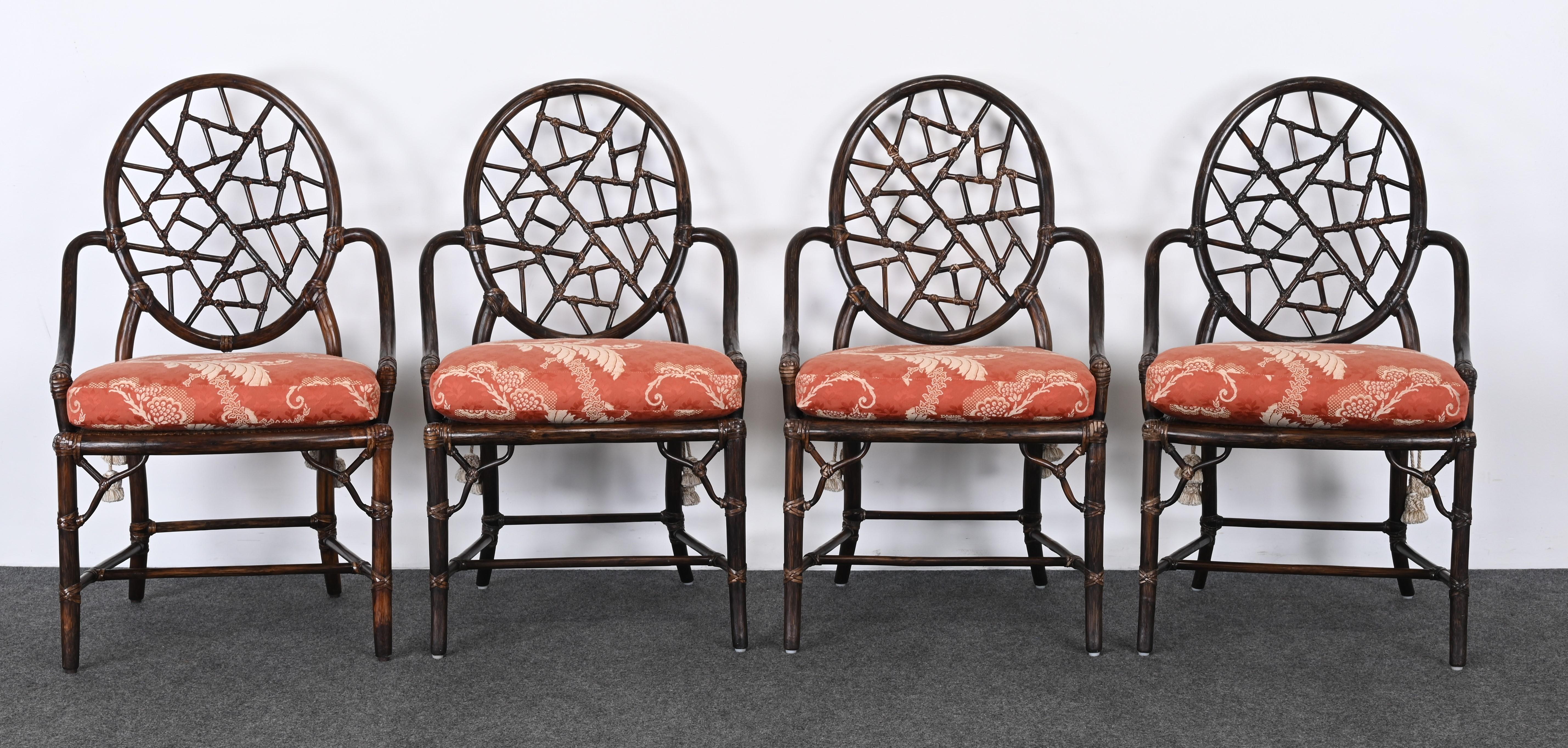 Set of Eight Rattan Dining Chairs by McGuire, 1980s 1