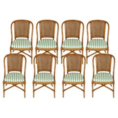 Set of Eight Rattan Dining Chairs