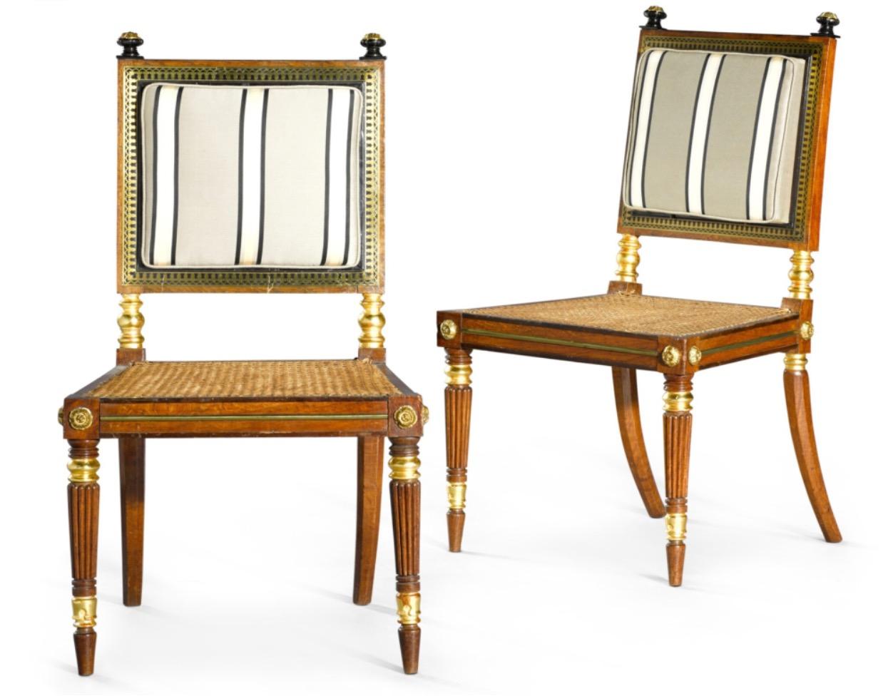 Britannico Set di otto sedie da pranzo Regency, ex collezione di Edmond e Lily Safra in vendita