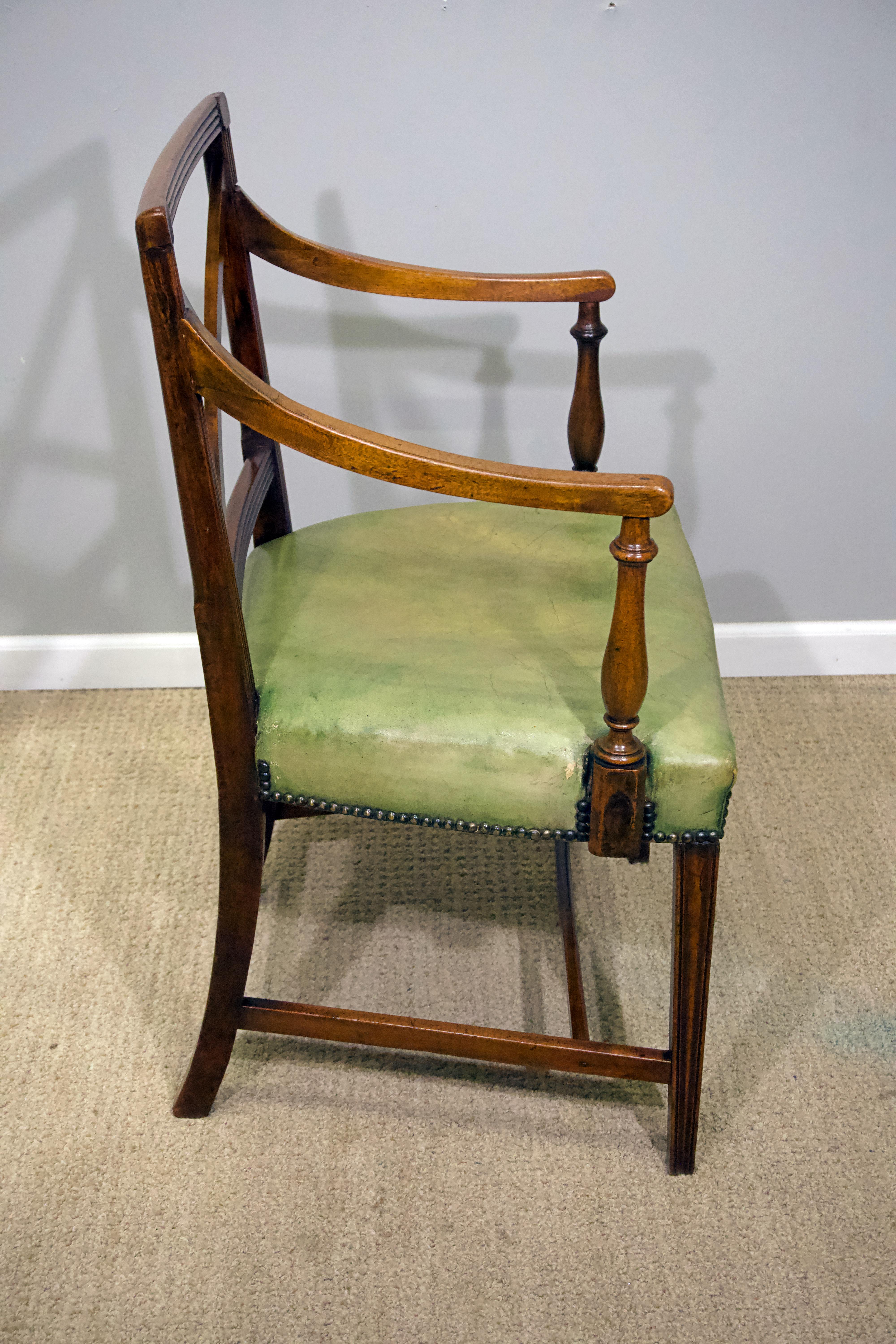 English Set of Eight Regency Mahogany Dining Chairs