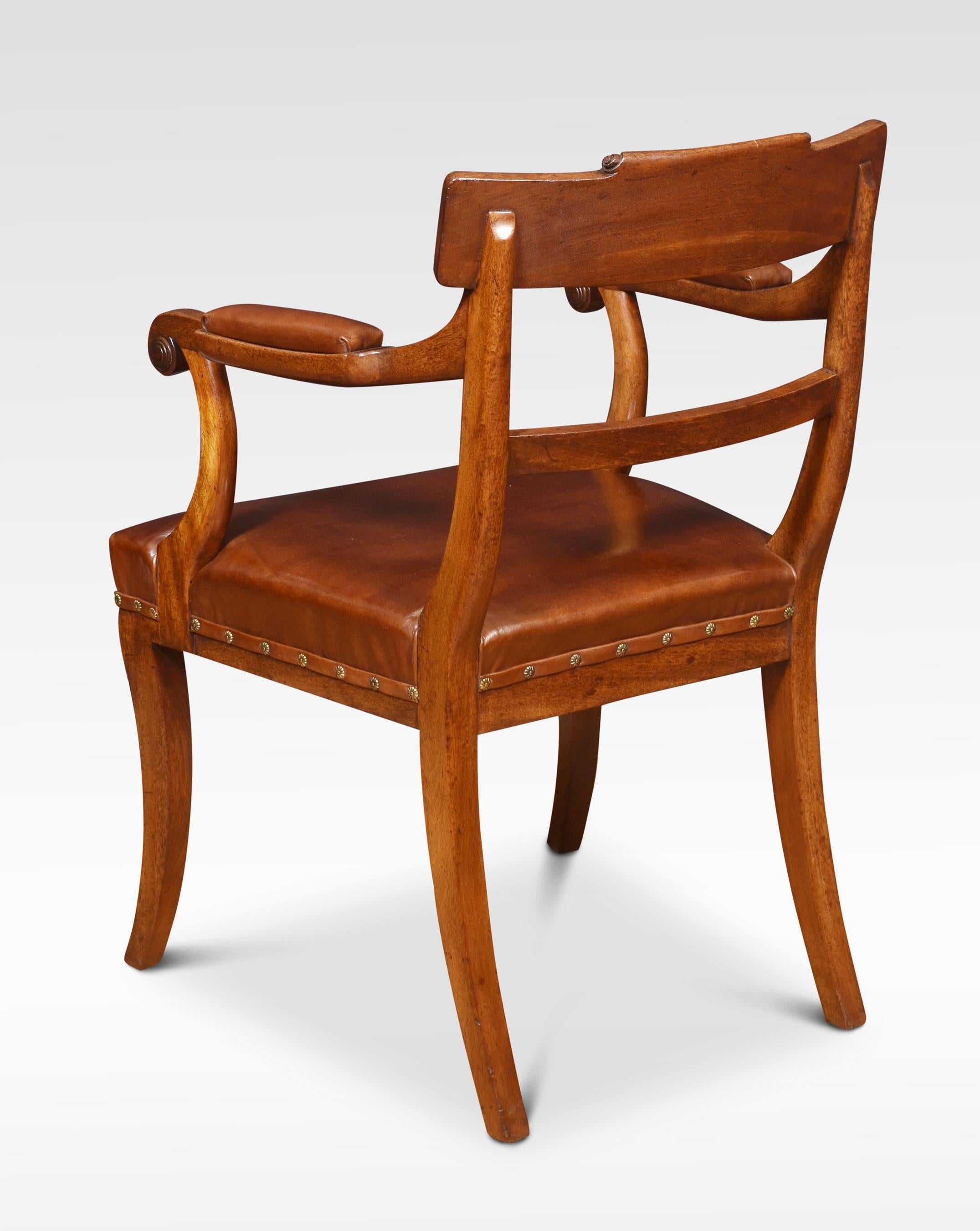 Leather Set of Eight Regency Mahogany Dining Chairs For Sale