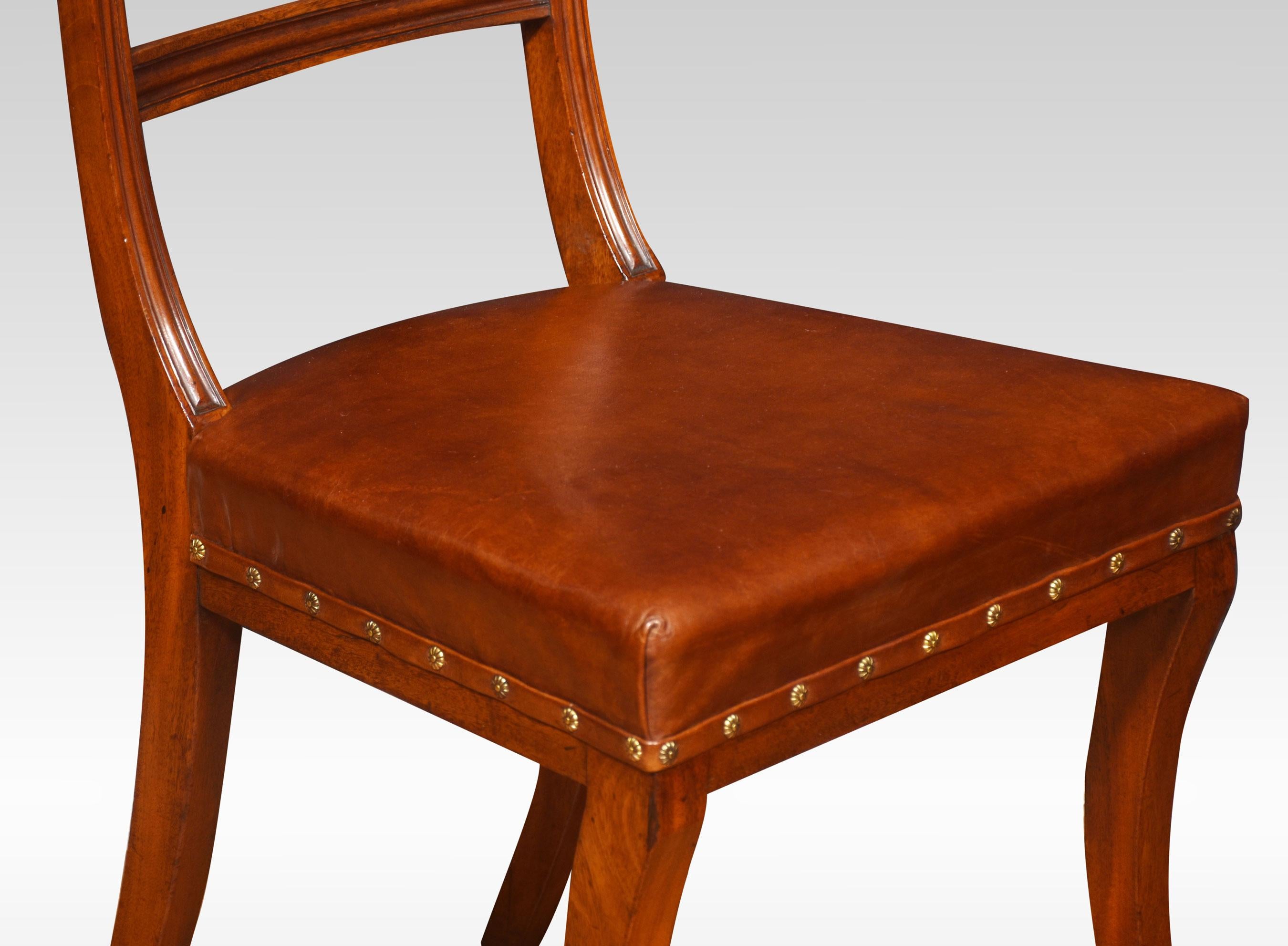 Set of Eight Regency Mahogany Dining Chairs For Sale 3