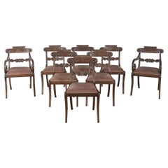 Antique Set of Eight Regency Mahogany Dining Chairs